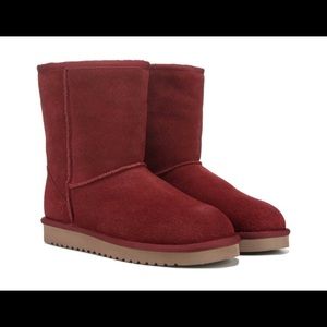 red and black ugg boots